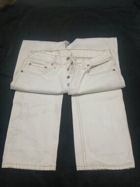 Vintage Levi's White Jeans 31x32 Made in USA Button Fly Men's